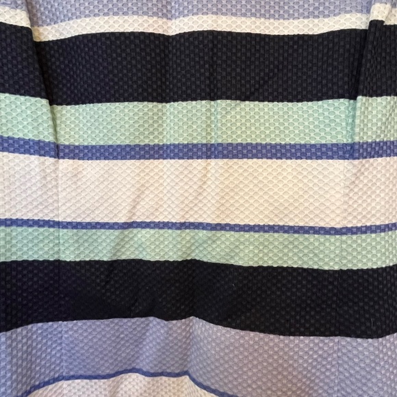 NWT Talbots Blue White Green Purple Textured Cotton Stripe Sheath Dress Size 14 - Picture 2 of 11